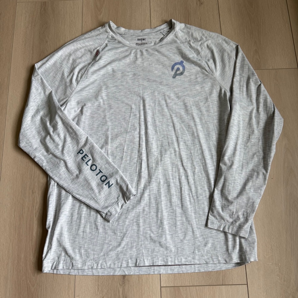 Rhone x Peloton XXL Long Sleeve‎ Training Shirt Gray Activewear Top Men FLAW